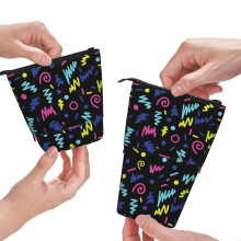 Trousse à crayons à motif rétro années 80-90 (1 pièce)