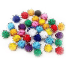 2000 stk. glitterpomponer, 1 centimeter, 0,4 tommer, glitrende filtkugler til gør-det-selv-håndværk, plyspels, flerfarvede glitterpomponer,