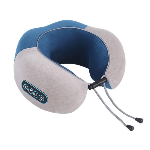 Almofada massageadora de pescoço portátil aquecida com função de aquecimento e rolamento.