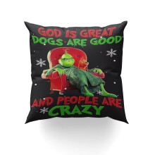 Grinch díszpárnahuzat kültéri ünnepi dekoráció 45x45 cm
