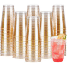 Gobelets en plastique à paillettes dorées, 35 cl, paquet de 200