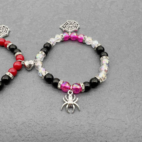 Spinnen-Paar-Perlenarmbänder, 2er-Set 2