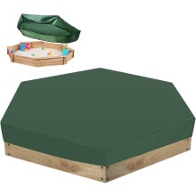 Cubierta hexagonal impermeable para arenero, tela Oxford verde, 90,6" x