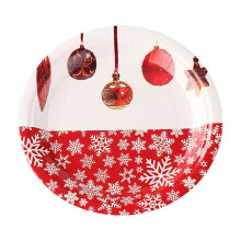 Assiettes en papier rouges jetables pour fête de Noël (10 pièces)