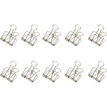 Retro-Metall-Binderclips, silber, klein, 10 Stück