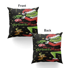 Grinch sierkussenhoes 18x18 inch, feestelijke woondecoratie