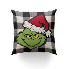 Grinch díszpárnahuzat 16x16 hüvelykes beltéri és kültéri ünnepi