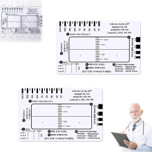 EKG-lineal med 7-trins skala og gennemsigtige skydemålere