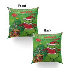 Grinch sierkussenhoes 18x18 inch, feestelijke woondecoratie