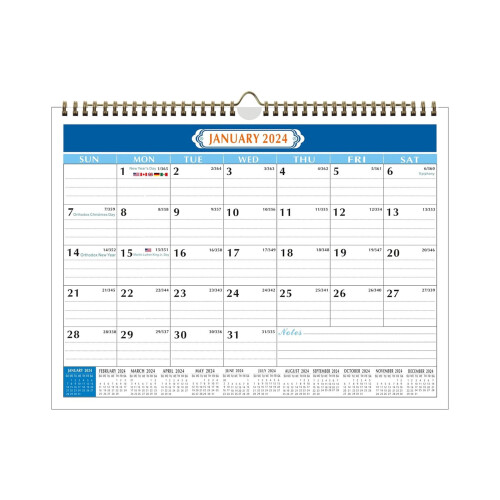 Calendrier mensuel à détacher, design traditionnel et moderne