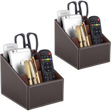Support pour télécommande TV à 3 compartiments, marron, lot de 2