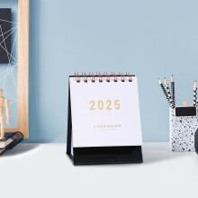 Mini Calendário de Mesa 2024-2025 com Aba e 18 Meses
