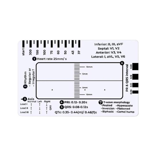 EKG-Lineal mit transparentem Messschieber, 7-stufig