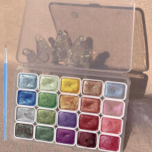 Conjunto de tinta aquarela com glitter metálico (20 cores)