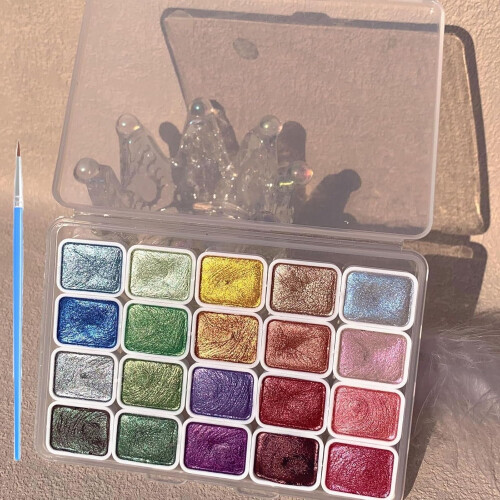 Aquarellfarben-Set Glitzer Metallic 20 Farben