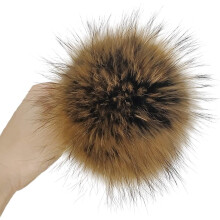 Pelzbommel für Beanie-Mütze, braun, 12,7 cm (5 Zoll)