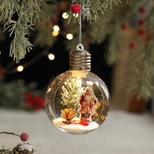 Offre spéciale ! Boules de Noël décoratives, pendentif Père Noël transparent en plastique, décoration pour sapin de Noël