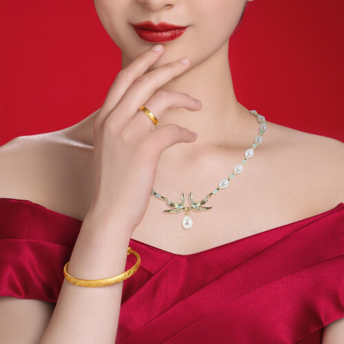 Dames choker met zwaluwparel 1