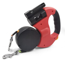 Laisse double rétractable pour animaux de compagnie avec lumière et pivot