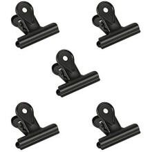 Pinces à cheveux bulldog en métal, acier inoxydable, lot de 10, noires, taille M