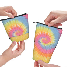 Estojo para lápis Tie-Dye, bolsa de cosméticos telescópica, pacote com 1 unidade