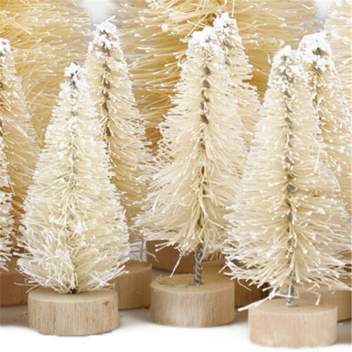 Mini Pine Trees Decoration Frosted Sisal 49 pcs 1