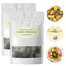 Chá orgânico de dente-de-leão e goji berry para fígado e rins.