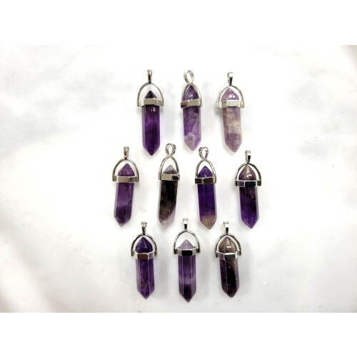 Amethyst-Kristallanhänger, doppelspitzig, 1 Stück 1