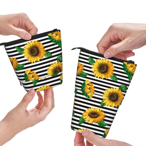 Trousse à crayons à rayures tournesol (1 pièce)
