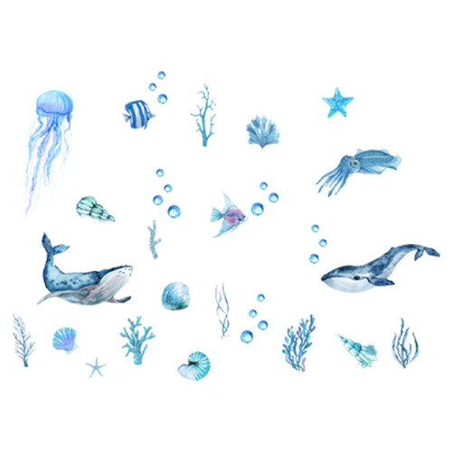 Αυτοκόλλητα τοίχου Capino Under the Sea με φύκια και μέδουσες, φυσαλίδες 1