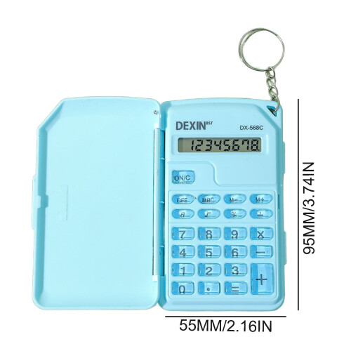 Calcolatrice portatile base con coperchio ribaltabile per studenti e ufficio. 2