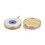 Messing emaille hanger met oogje, wit boze oog, 18K 2