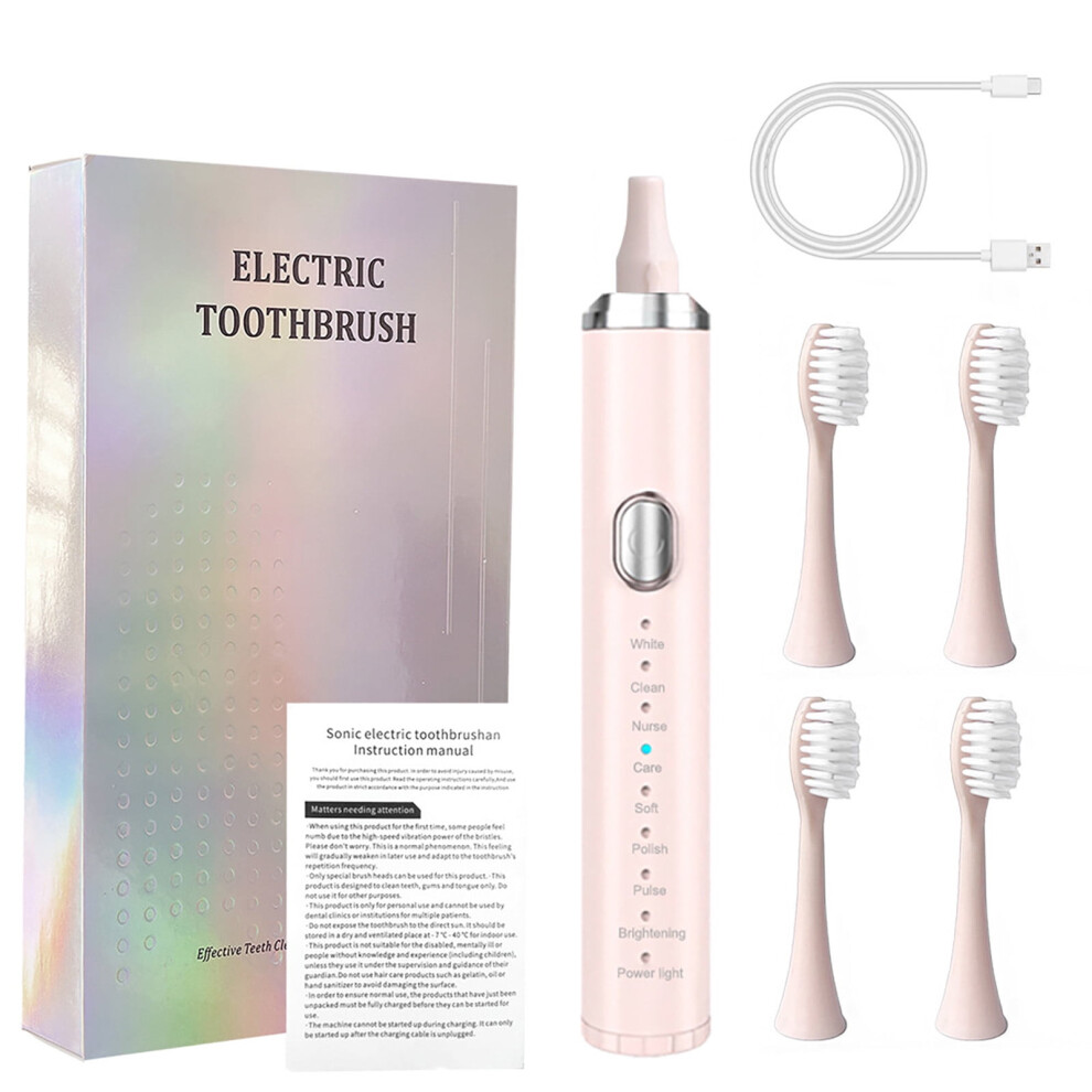 Adult Rechargeable Toothbrush with 4 Brush Heads