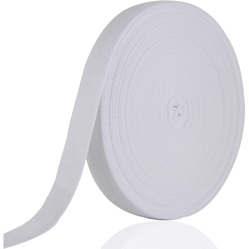 Ruban sergé de coton blanc 1 pouce 50 yards