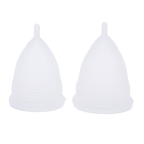 Set di coppette mestruali in silicone, grandi e piccole, 2 pezzi