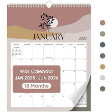 Calendario da parete a tema boho, 18 mesi, 37,3 x 29,2 cm.