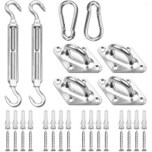 Kit de fixation pour voile d'ombrage 6 pouces pour formes rectangulaires et triangulaires
