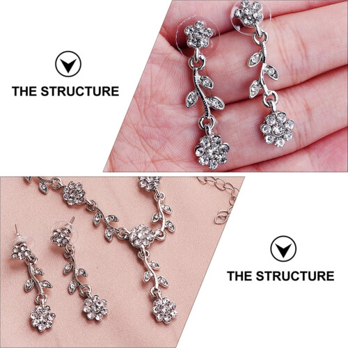 Legering ketting en oorbellen set voor dames (1 set) 1