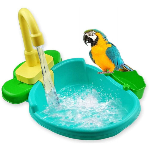 Vaschetta per pappagalli con rubinetto, 34,7x24x8,2 cm