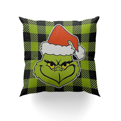 Μαξιλαροθήκη Grinch 18x18 ιντσών για διακόσμηση σπιτιού διακοπών