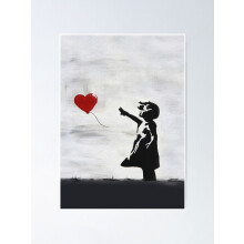 Banksy Girl with Heart Balloon Wall Art Print 24x36 cali