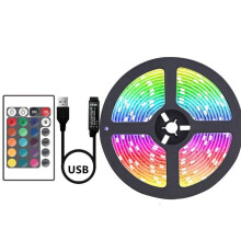 RGB LED pásik 5050 5V s IR diaľkovým ovládaním, stmievateľný