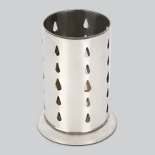 Cubo de acero inoxidable con forma de palillo y desagüe.