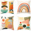 Μαξιλαροθήκες Boho Rainbow 18x18 ίντσες, συσκευασία των 4 1