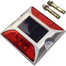 Luminárias solares de alumínio com 6 LEDs vermelhos para deck.
