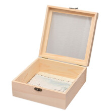 Wooden Gift Box with Hinged Lid Unfinished Small