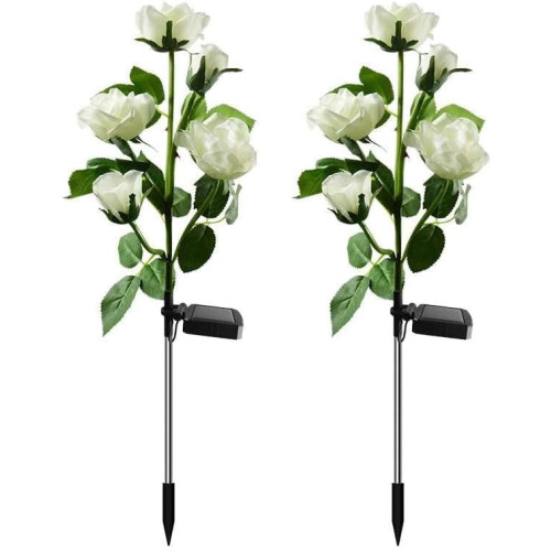 Solar-Rosenblumen-Lichterkette, 2er-Pack, für die Gartendekoration