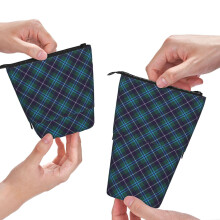Etui van tartanstof met diagonaal patroon (1 stuk)