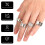 Anillo unisex de cadena plateada estilo punk gótico 5