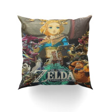 Sierkussensloop met Legend of Zelda-print, 18x18 inch.
